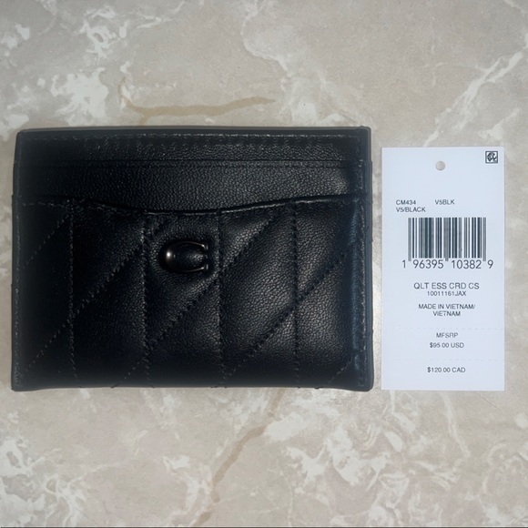Coach Black Quilted Card Holder - Picture 3 of 3